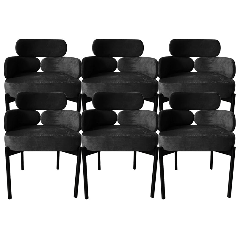 Home Upholstered Arm Dining Chairs Low Back Dining Chair for Indoor