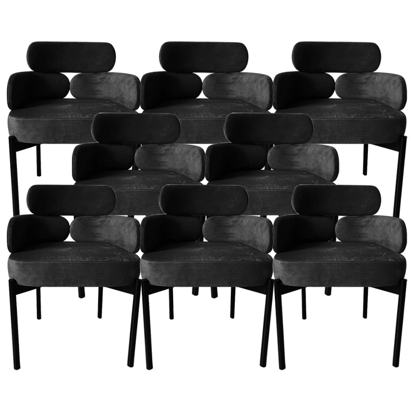 Home Upholstered Arm Dining Chairs Low Back Dining Chair for Indoor