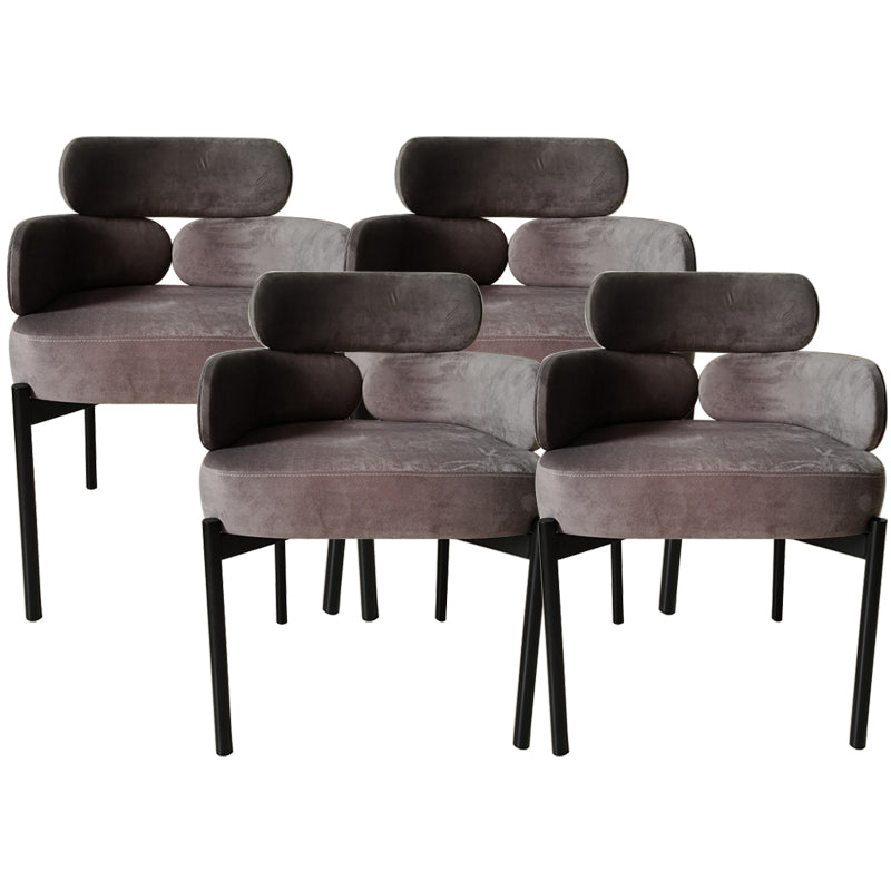 Home Upholstered Arm Dining Chairs Low Back Dining Chair for Indoor