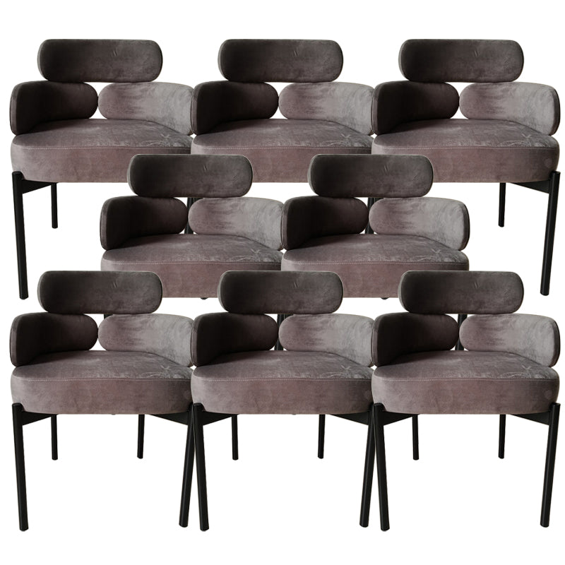 Home Upholstered Arm Dining Chairs Low Back Dining Chair for Indoor