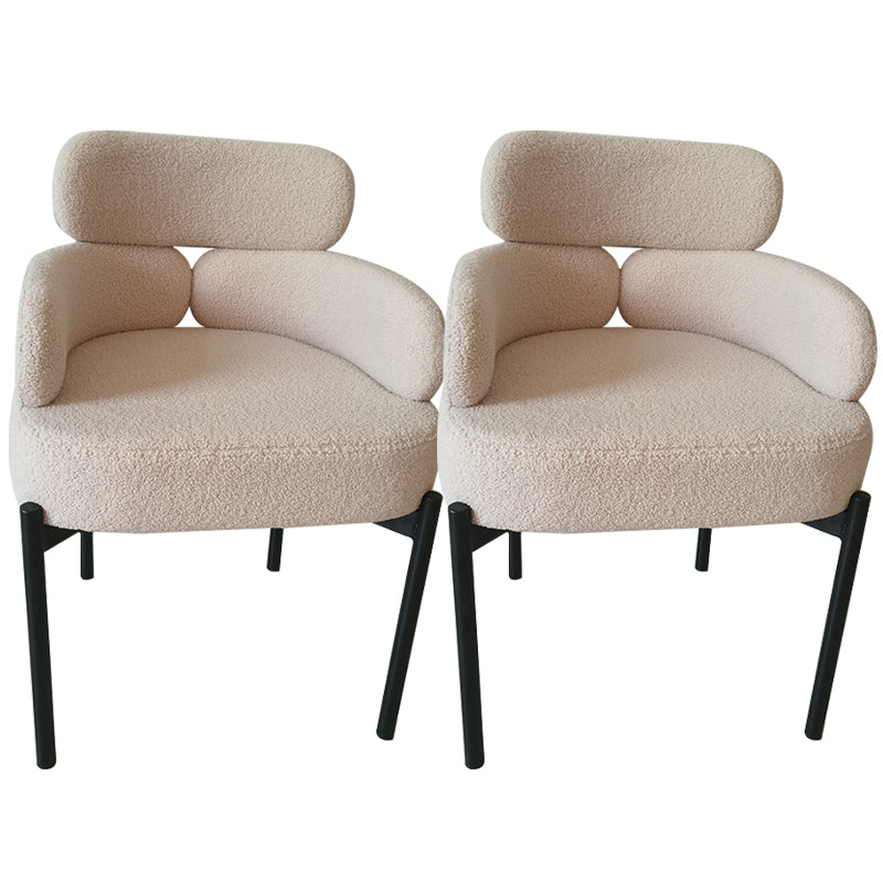 Home Upholstered Arm Dining Chairs Low Back Dining Chair for Indoor