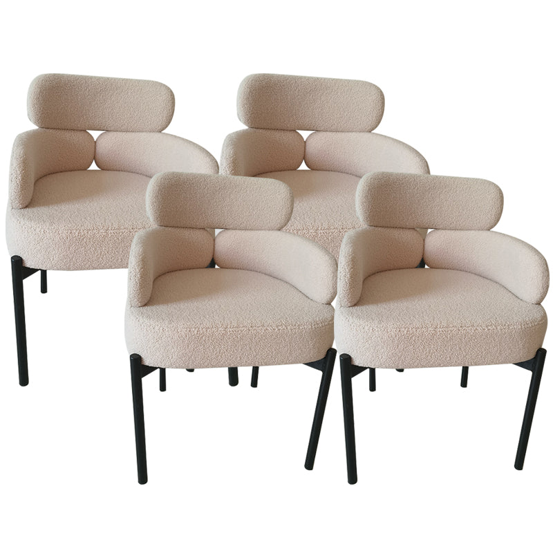 Home Upholstered Arm Dining Chairs Low Back Dining Chair for Indoor