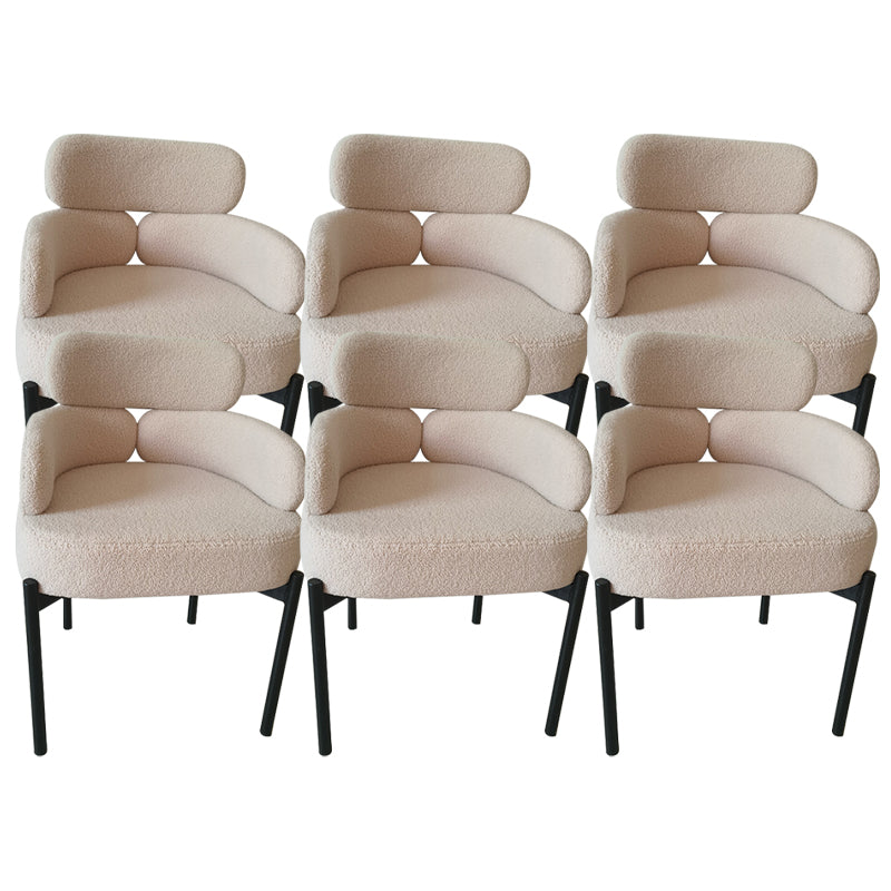 Home Upholstered Arm Dining Chairs Low Back Dining Chair for Indoor