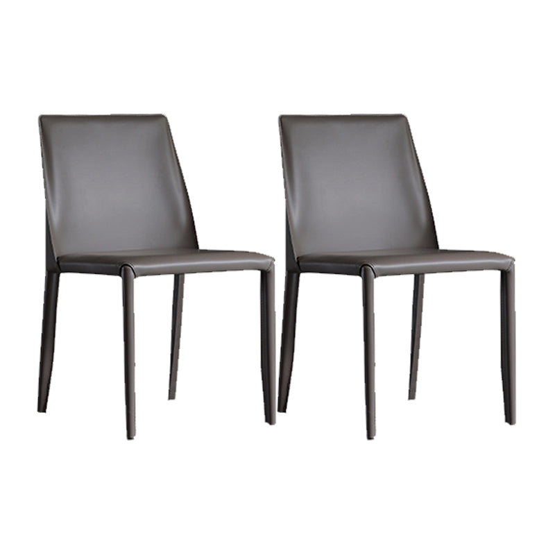 Industrial Faux Leather Dining Chairs Indoor-Outdoor Armless Chairs
