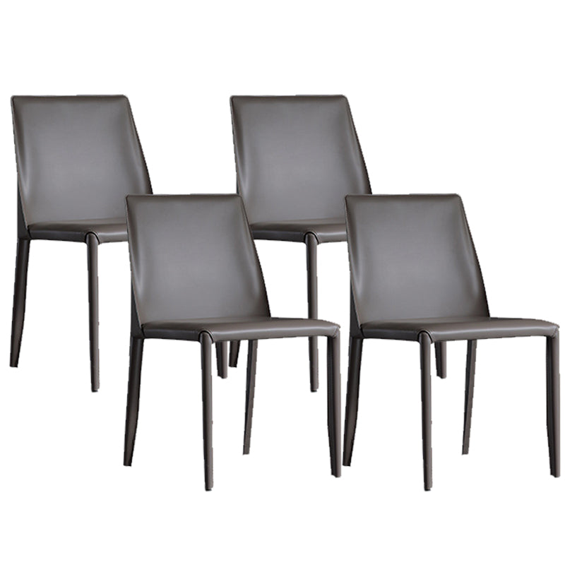 Industrial Faux Leather Dining Chairs Indoor-Outdoor Armless Chairs