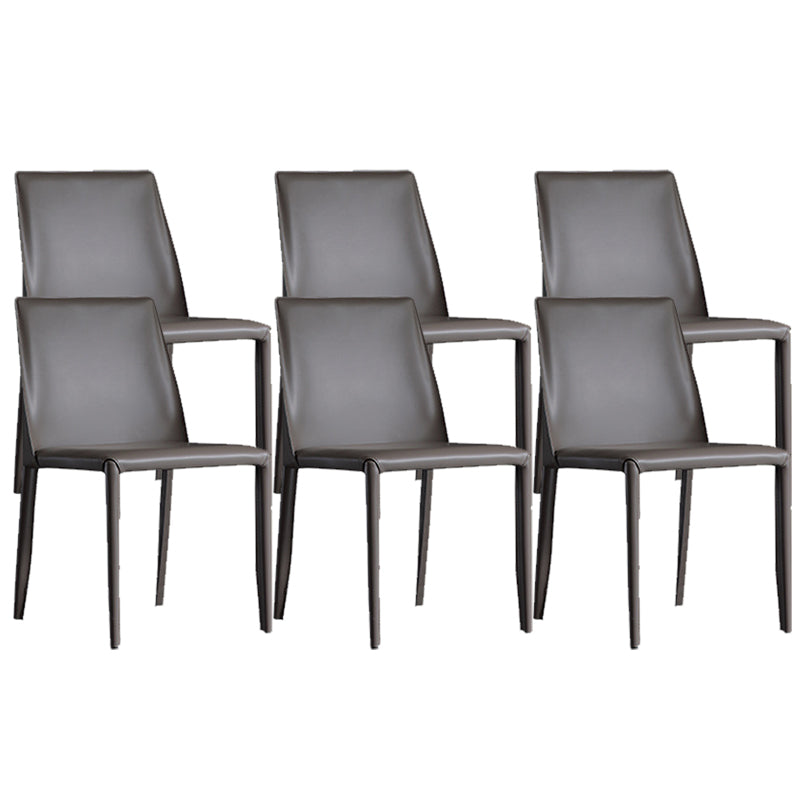 Industrial Faux Leather Dining Chairs Indoor-Outdoor Armless Chairs
