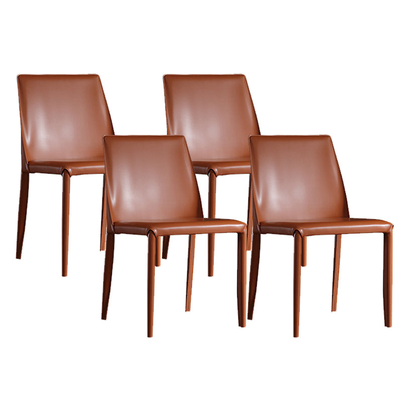 Industrial Faux Leather Dining Chairs Indoor-Outdoor Armless Chairs
