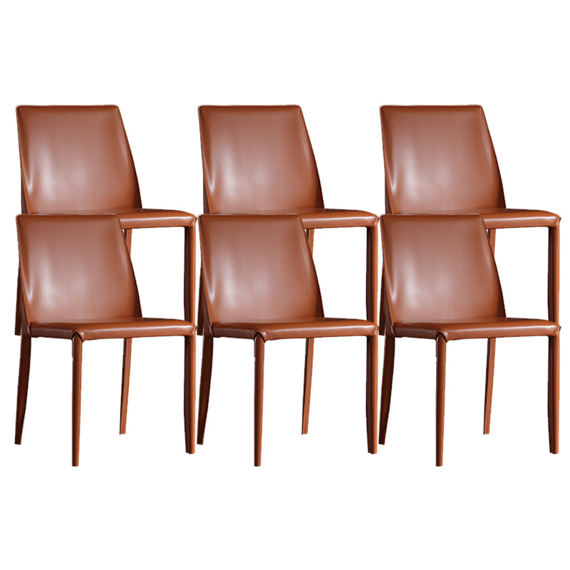 Industrial Faux Leather Dining Chairs Indoor-Outdoor Armless Chairs