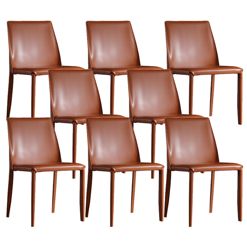 Industrial Faux Leather Dining Chairs Indoor-Outdoor Armless Chairs