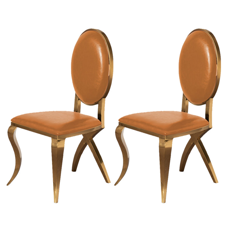 Glam Kitchen Dining Chair King Louis Back Upholstered Armless Side Chair