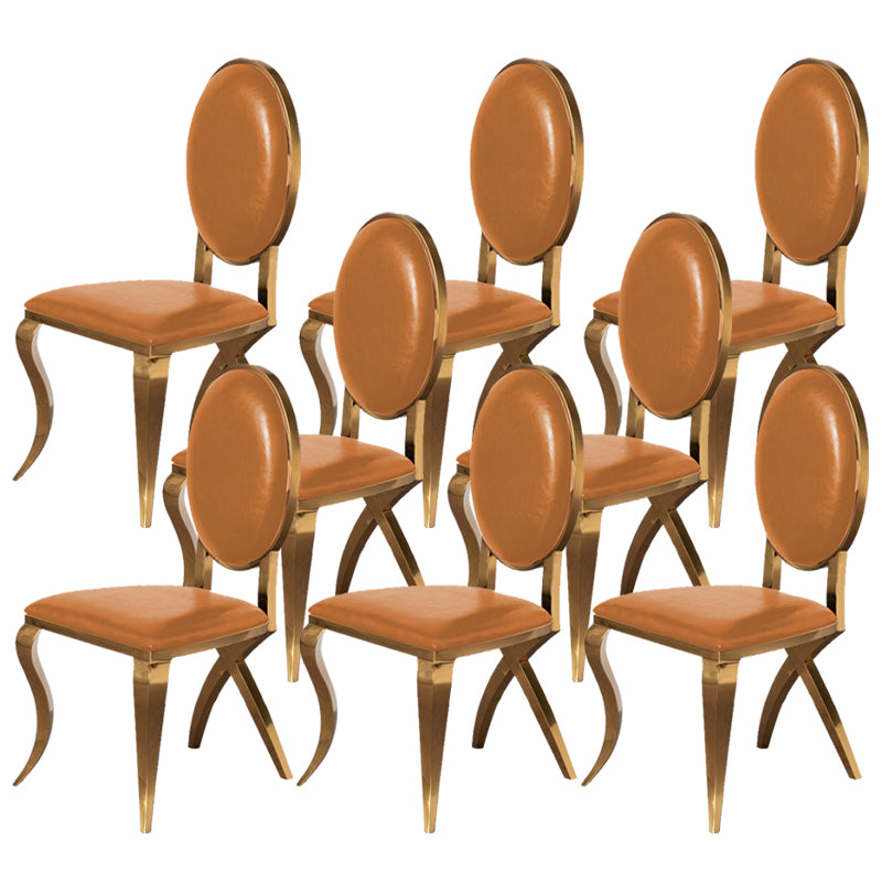 Glam Kitchen Dining Chair King Louis Back Upholstered Armless Side Chair