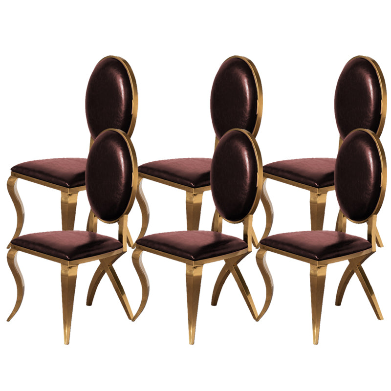 Glam Kitchen Dining Chair King Louis Back Upholstered Armless Side Chair