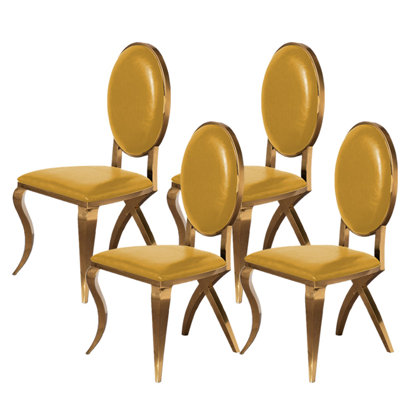 Glam Kitchen Dining Chair King Louis Back Upholstered Armless Side Chair