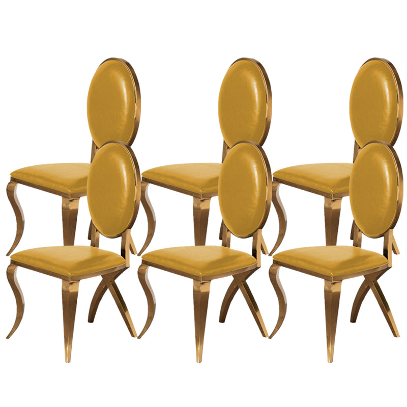 Glam Kitchen Dining Chair King Louis Back Upholstered Armless Side Chair