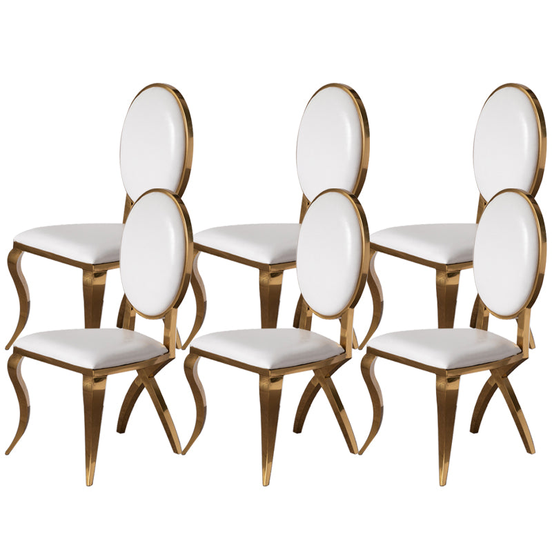 Glam Kitchen Dining Chair King Louis Back Upholstered Armless Side Chair