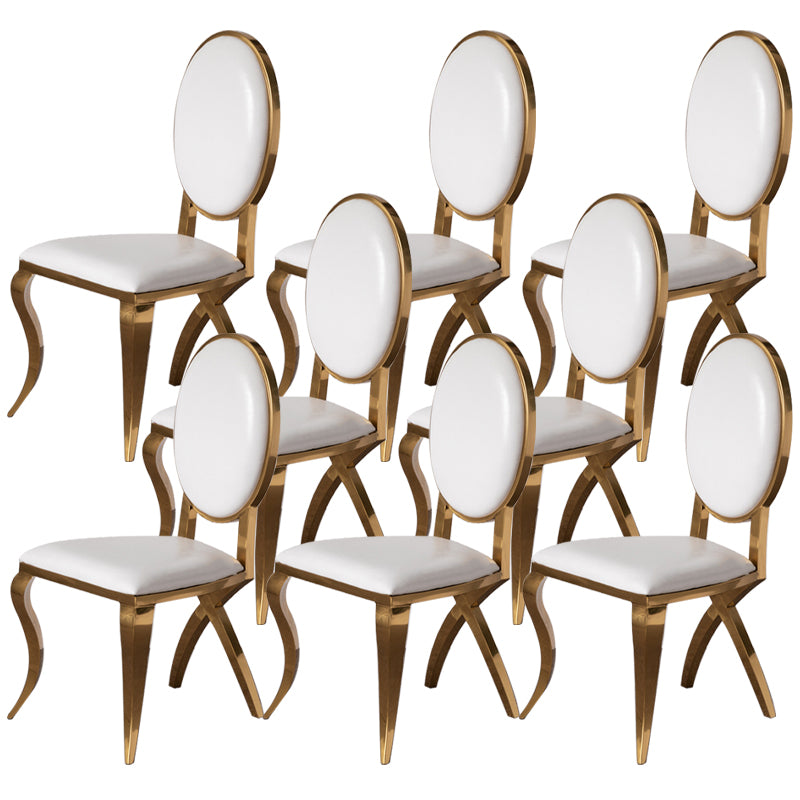 Glam Kitchen Dining Chair King Louis Back Upholstered Armless Side Chair