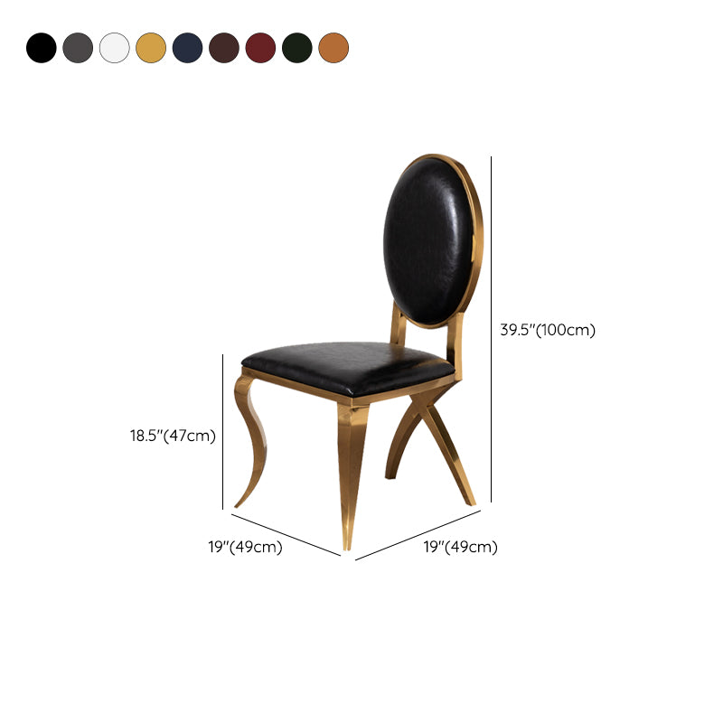 Glam Kitchen Dining Chair King Louis Back Upholstered Armless Side Chair