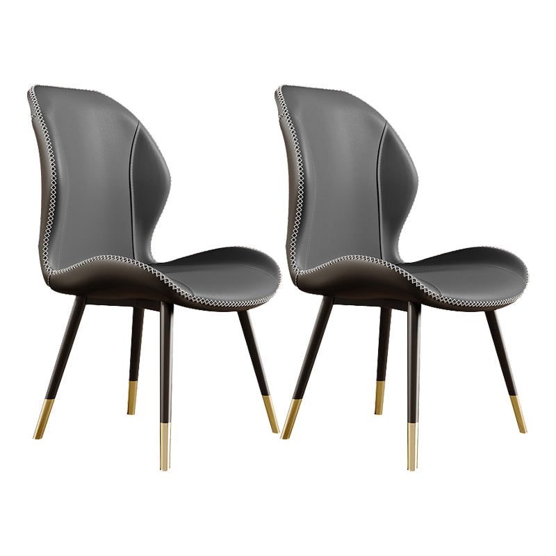 Glam Style Chair Leather Wingback Dining Chair for Kitchen Use