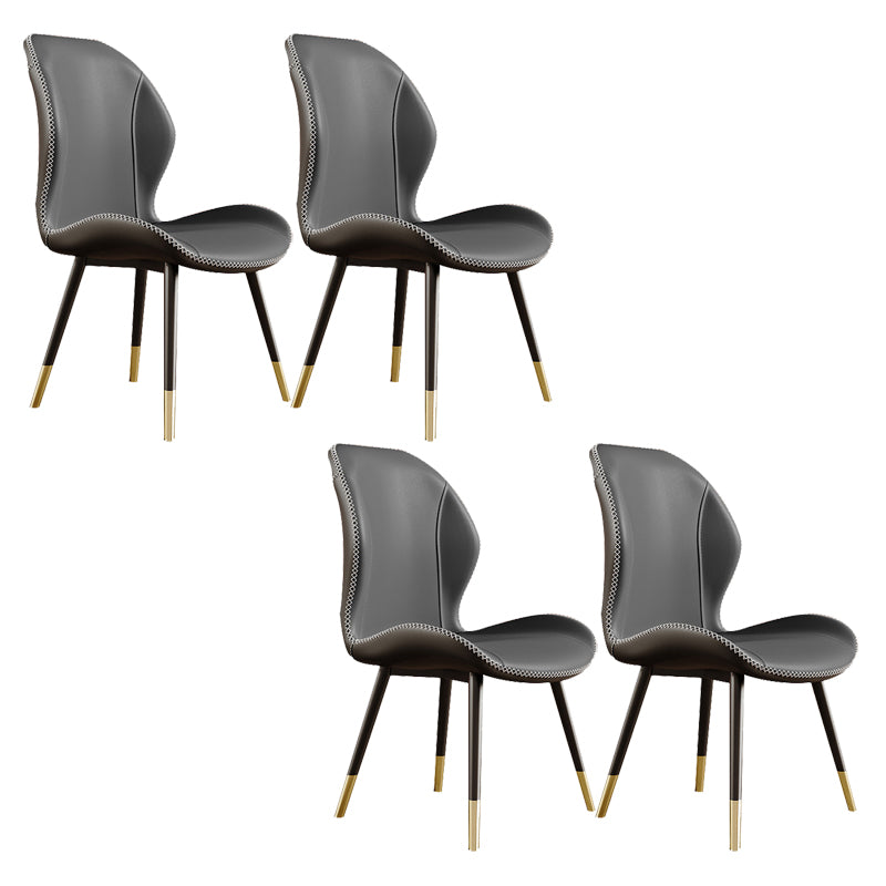 Glam Style Chair Leather Wingback Dining Chair for Kitchen Use