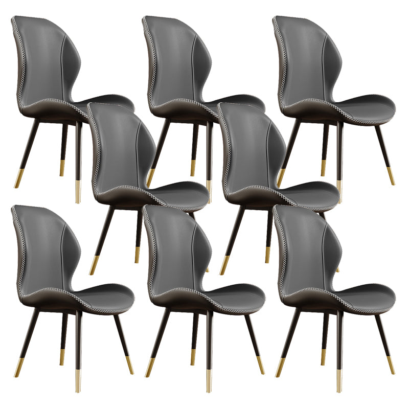 Glam Style Chair Leather Wingback Dining Chair for Kitchen Use