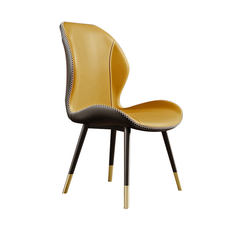 Glam Style Chair Leather Wingback Dining Chair for Kitchen Use