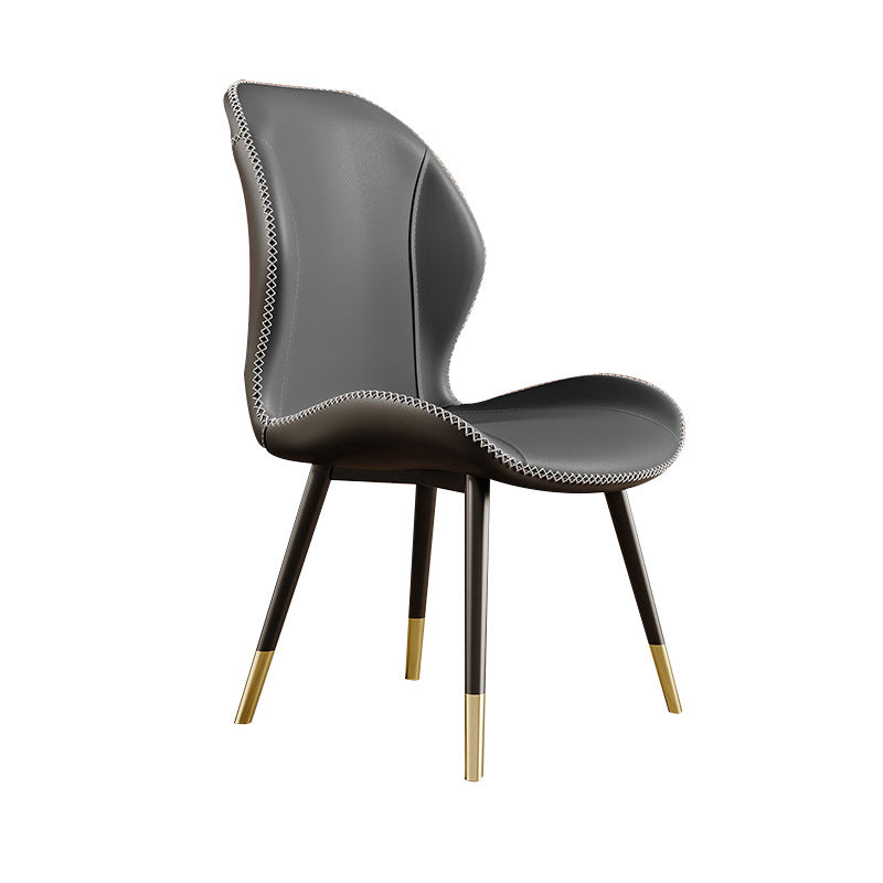 Glam Style Chair Leather Wingback Dining Chair for Kitchen Use