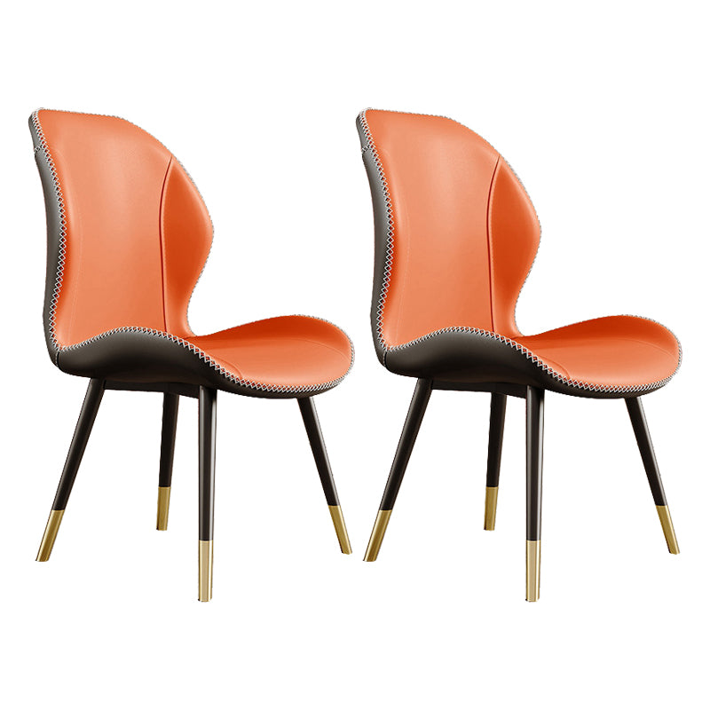 Glam Style Chair Leather Wingback Dining Chair for Kitchen Use