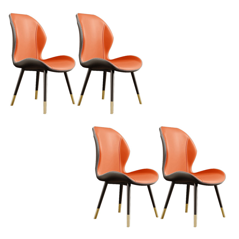 Glam Style Chair Leather Wingback Dining Chair for Kitchen Use