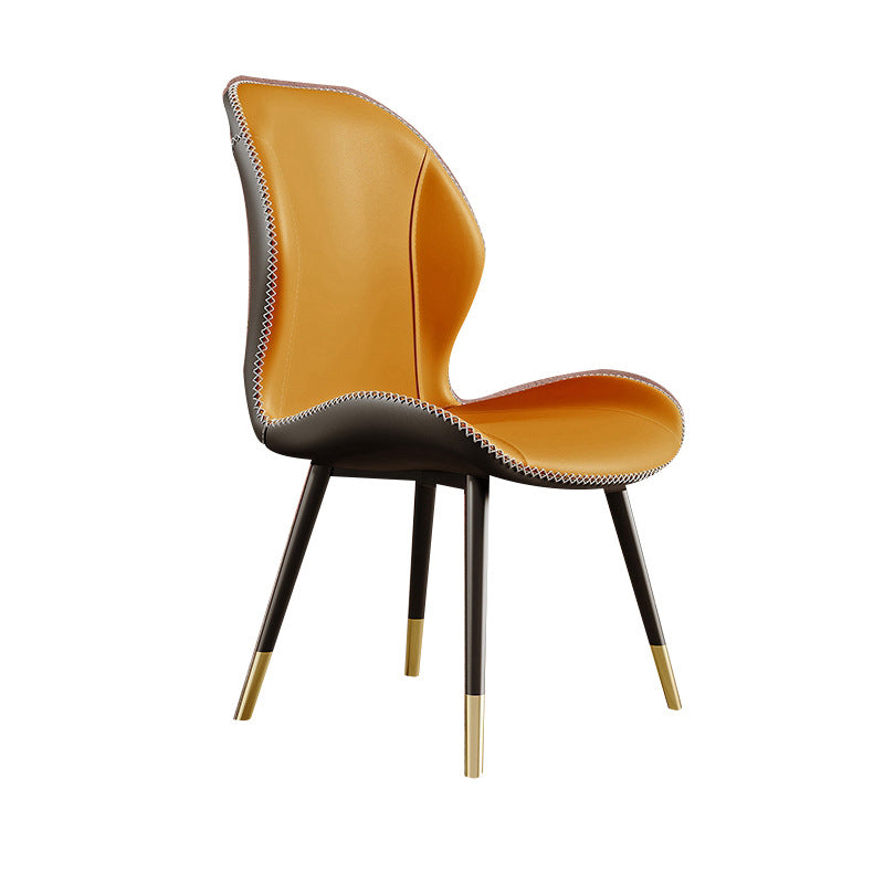 Glam Style Chair Leather Wingback Dining Chair for Kitchen Use