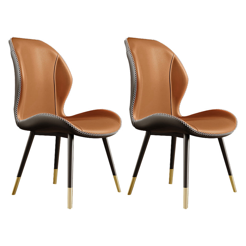 Glam Style Chair Leather Wingback Dining Chair for Kitchen Use