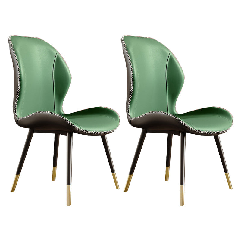 Glam Style Chair Leather Wingback Dining Chair for Kitchen Use