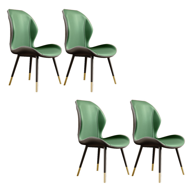 Glam Style Chair Leather Wingback Dining Chair for Kitchen Use