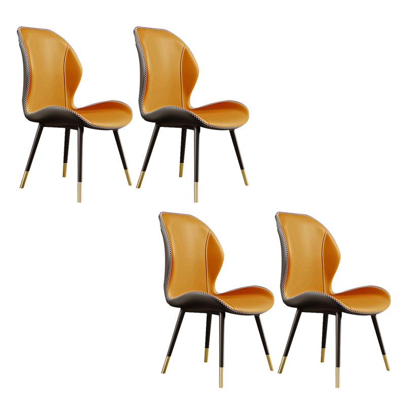 Glam Style Chair Leather Wingback Dining Chair for Kitchen Use