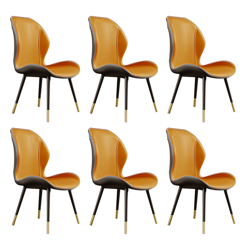 Glam Style Chair Leather Wingback Dining Chair for Kitchen Use