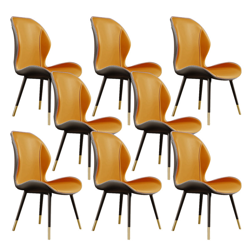 Glam Style Chair Leather Wingback Dining Chair for Kitchen Use