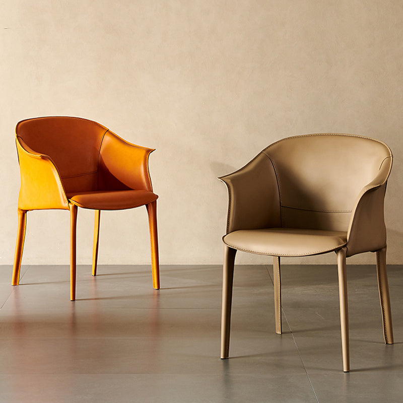 Contemporary Style Arm Chair Leather Dining Chair for Home Use