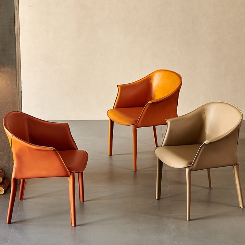 Contemporary Style Arm Chair Leather Dining Chair for Home Use