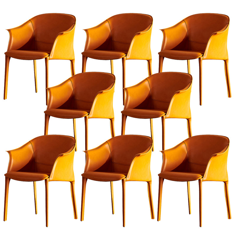 Contemporary Style Arm Chair Leather Dining Chair for Home Use
