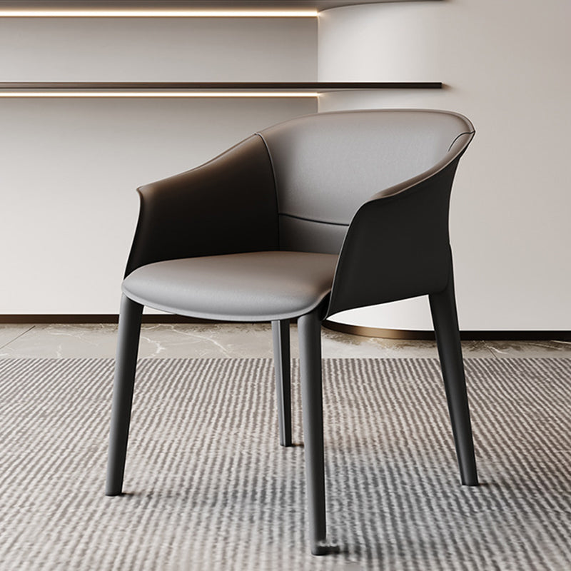 Contemporary Style Arm Chair Leather Dining Chair for Home Use