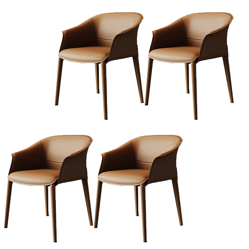 Contemporary Style Arm Chair Leather Dining Chair for Home Use