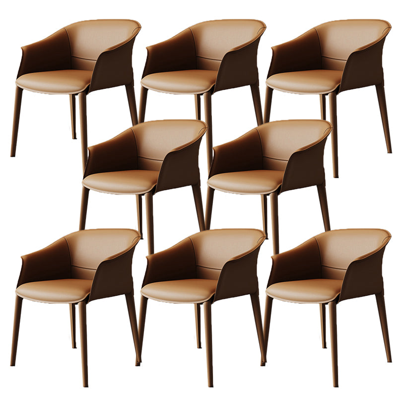 Contemporary Style Arm Chair Leather Dining Chair for Home Use