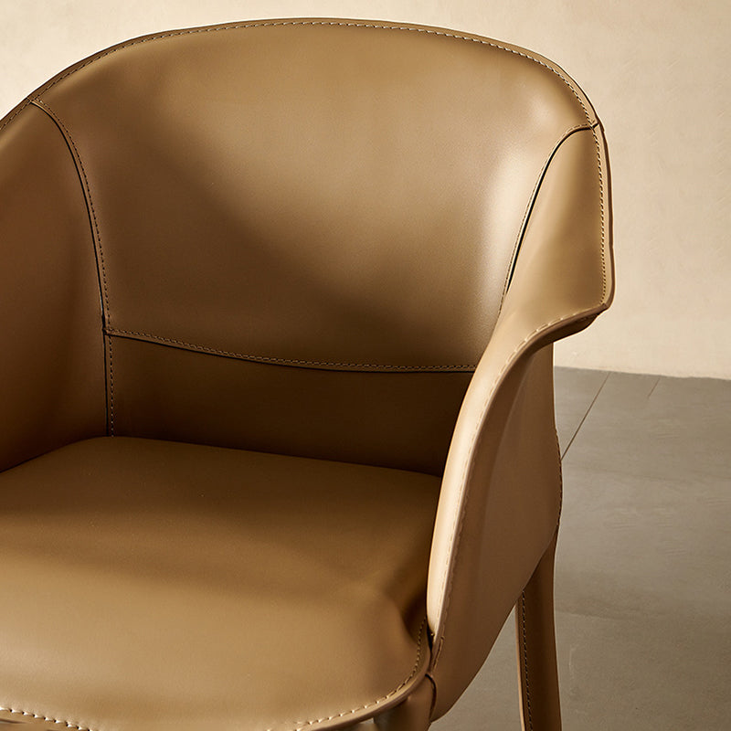 Contemporary Style Arm Chair Leather Dining Chair for Home Use