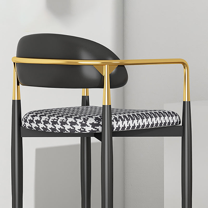 Modern Kitchen Dining Side Chair Metal Open Back Dining Arm Chair