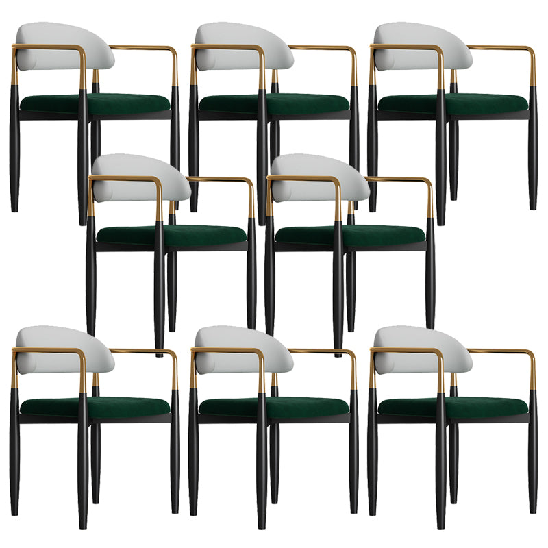 Modern Kitchen Dining Side Chair Metal Open Back Dining Arm Chair