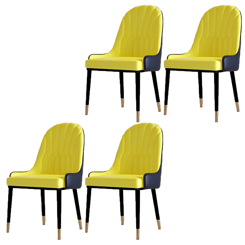 Contemporary Side Chair Upholstered Armless Faux Leather Dining Chairs