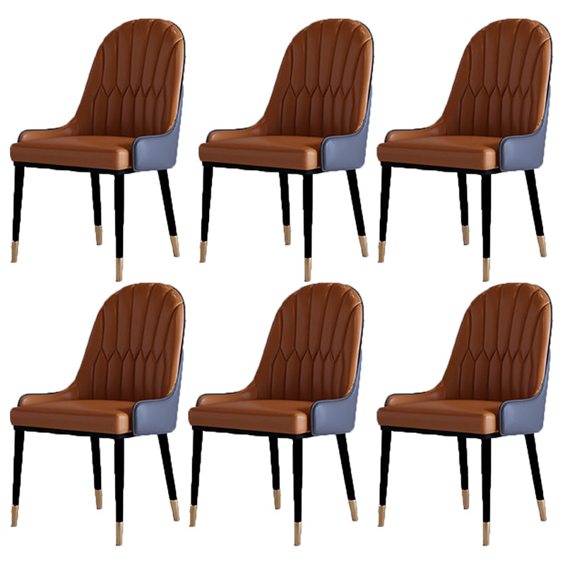 Contemporary Side Chair Upholstered Armless Faux Leather Dining Chairs