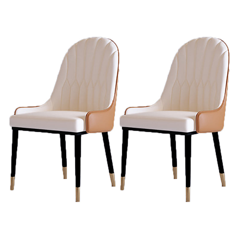 Contemporary Side Chair Upholstered Armless Faux Leather Dining Chairs