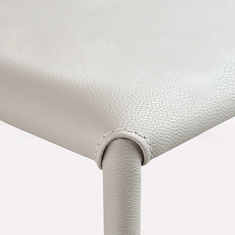 Modern Leather Side Chair Solid Back Dining Chair for Dining Room