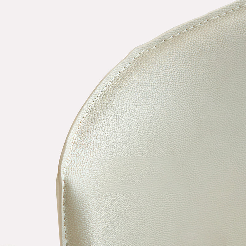 Modern Leather Side Chair Solid Back Dining Chair for Dining Room