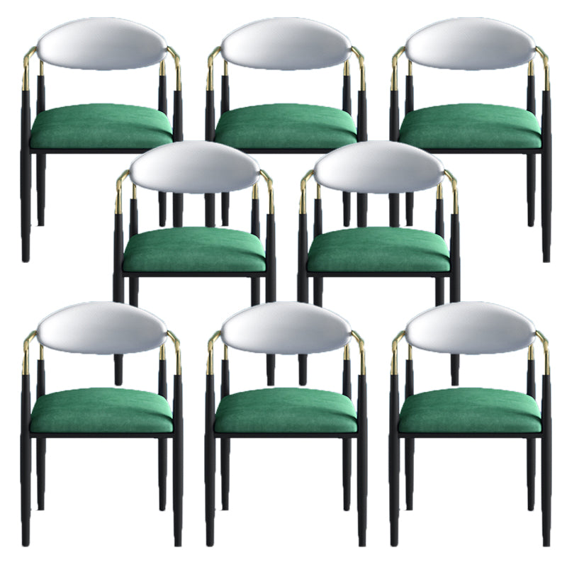 Glam Arm Chair Metal Legs Open Back Dining Chair for Home Use